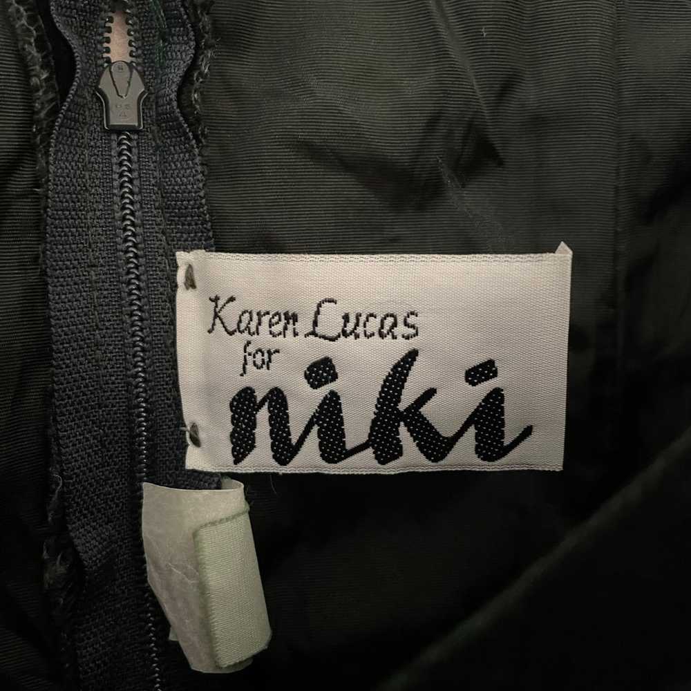 Vintage Karen Lucas for Niki Green Velvet Dress w… - image 5