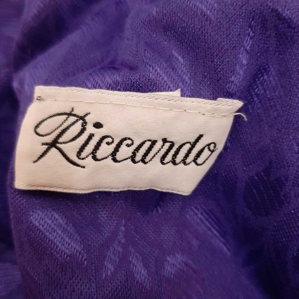 Vintage 1980s Riccardo Cocktail Dress Purple Drop… - image 3