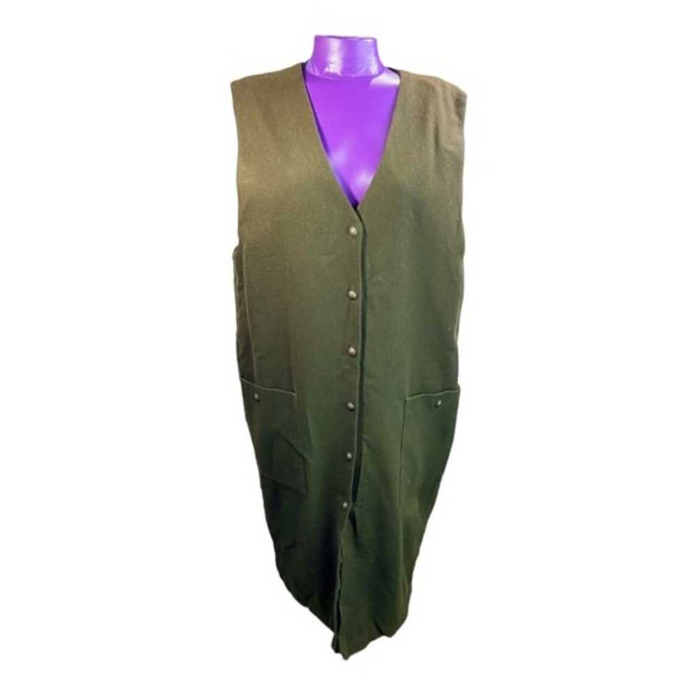 Norton McNaughton vtg army green 100% wool sleeve… - image 1