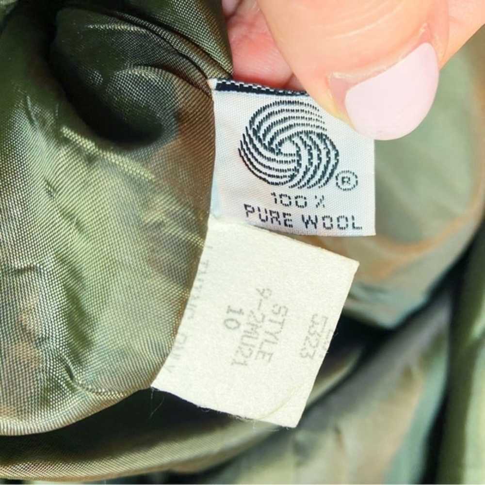 Norton McNaughton vtg army green 100% wool sleeve… - image 7