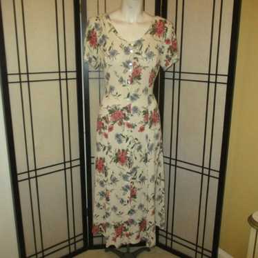 vintage Dawn Joy Floral print short sleeve dress