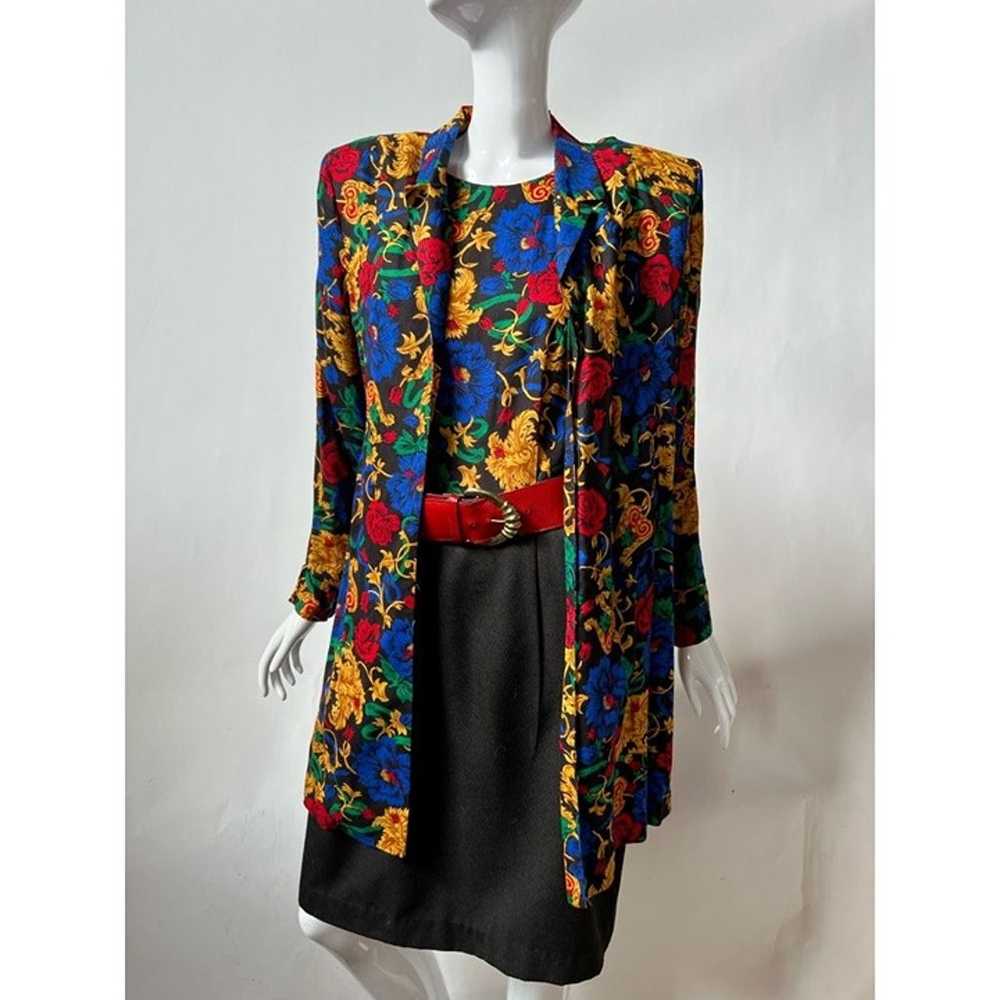 Melissa Vintage 3 Piece Suit Dress Multicolor Flo… - image 1