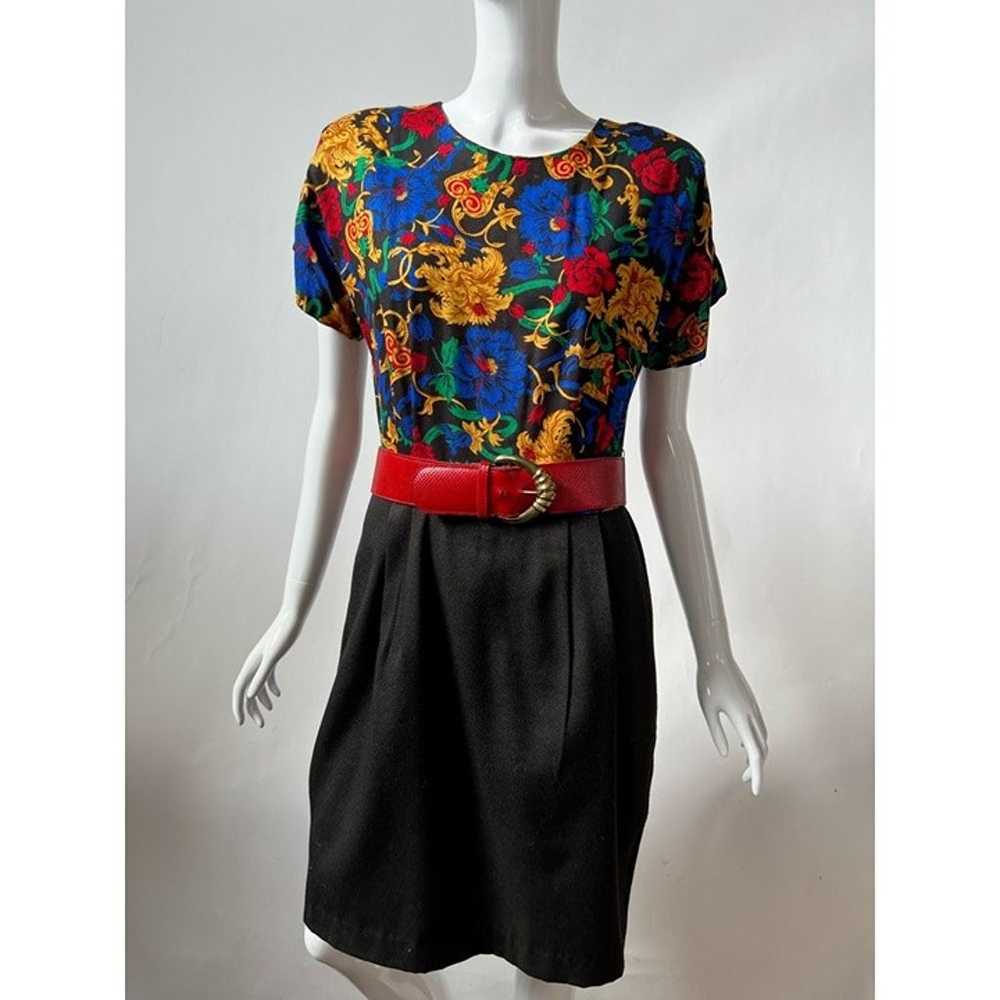 Melissa Vintage 3 Piece Suit Dress Multicolor Flo… - image 3