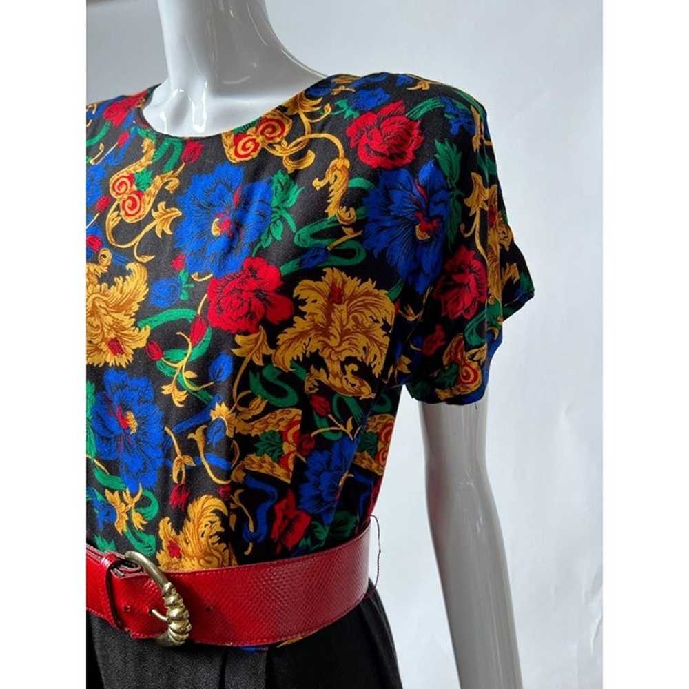 Melissa Vintage 3 Piece Suit Dress Multicolor Flo… - image 4