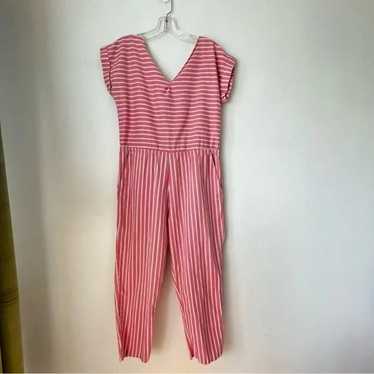 Vintage 90s Buffy's Choice Pink Striped Tie Back … - image 1