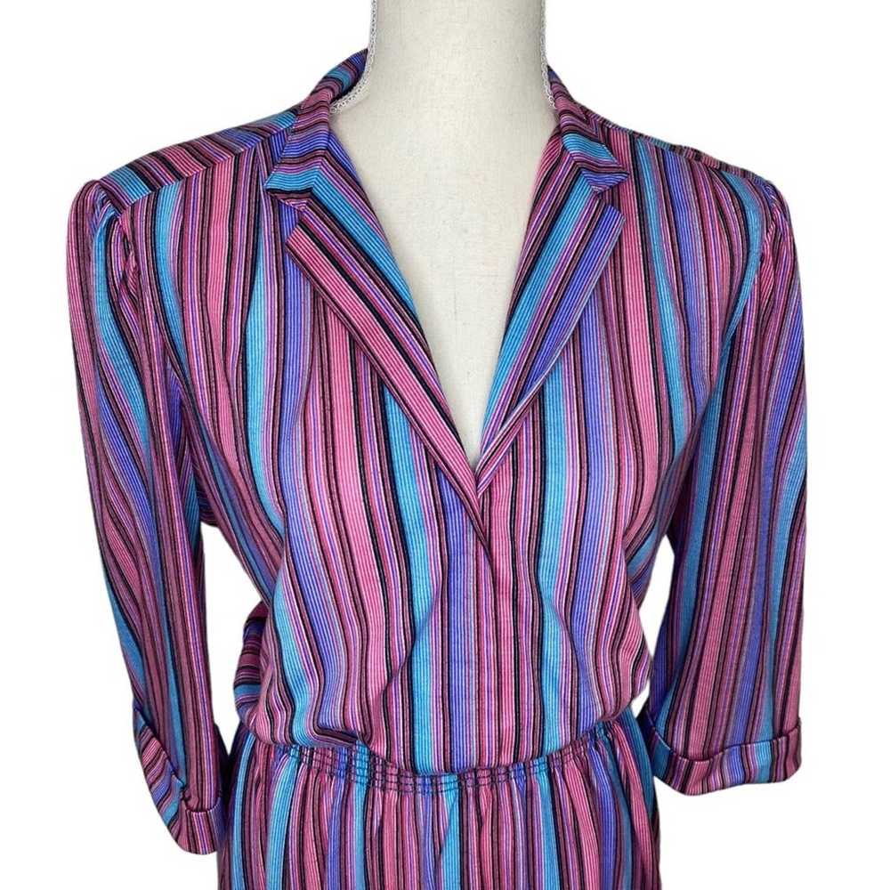 1970s It’s A Lehigh Pink and Purple Vertical Stri… - image 3