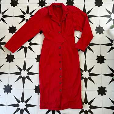 Vintage All That Jazz Red Midi Dress Medium Weste… - image 1