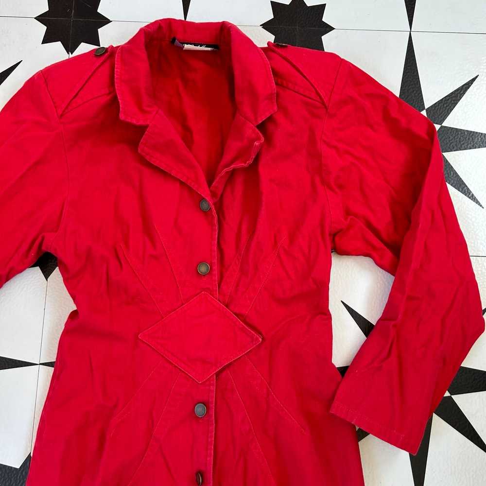 Vintage All That Jazz Red Midi Dress Medium Weste… - image 2