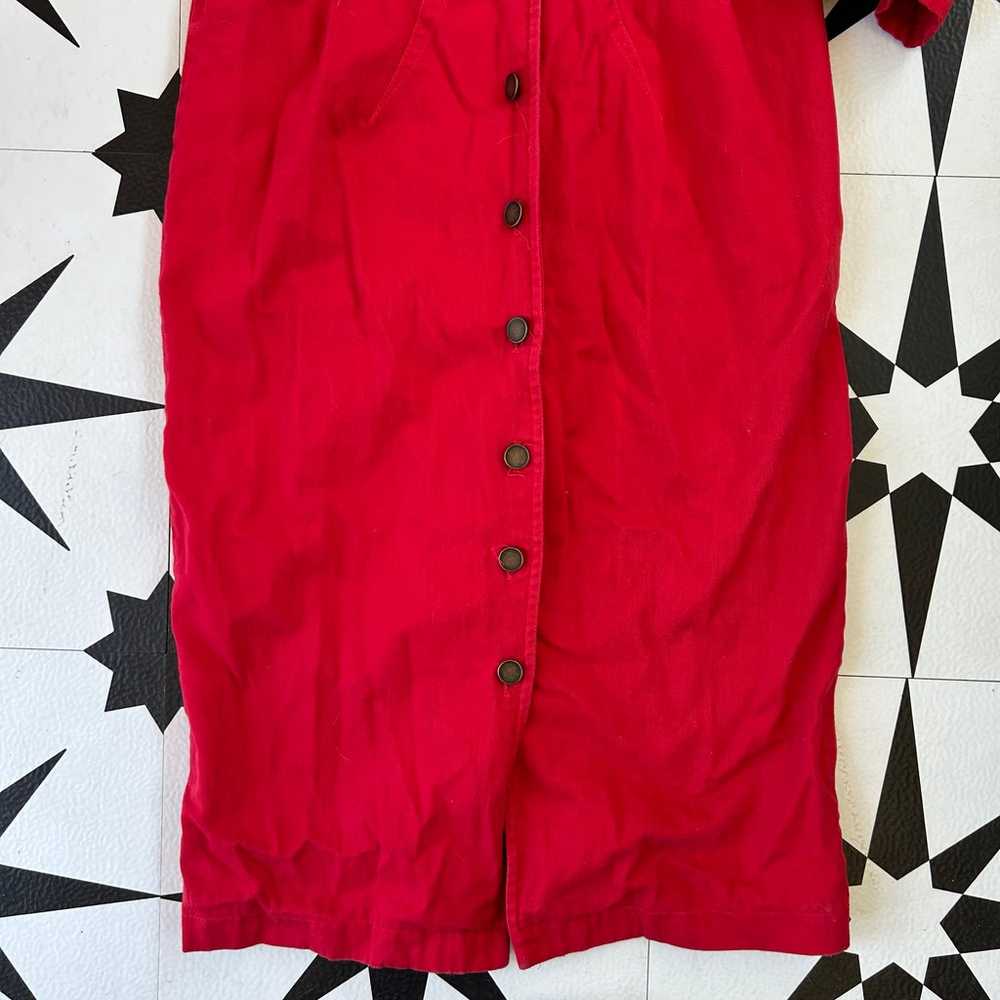 Vintage All That Jazz Red Midi Dress Medium Weste… - image 3