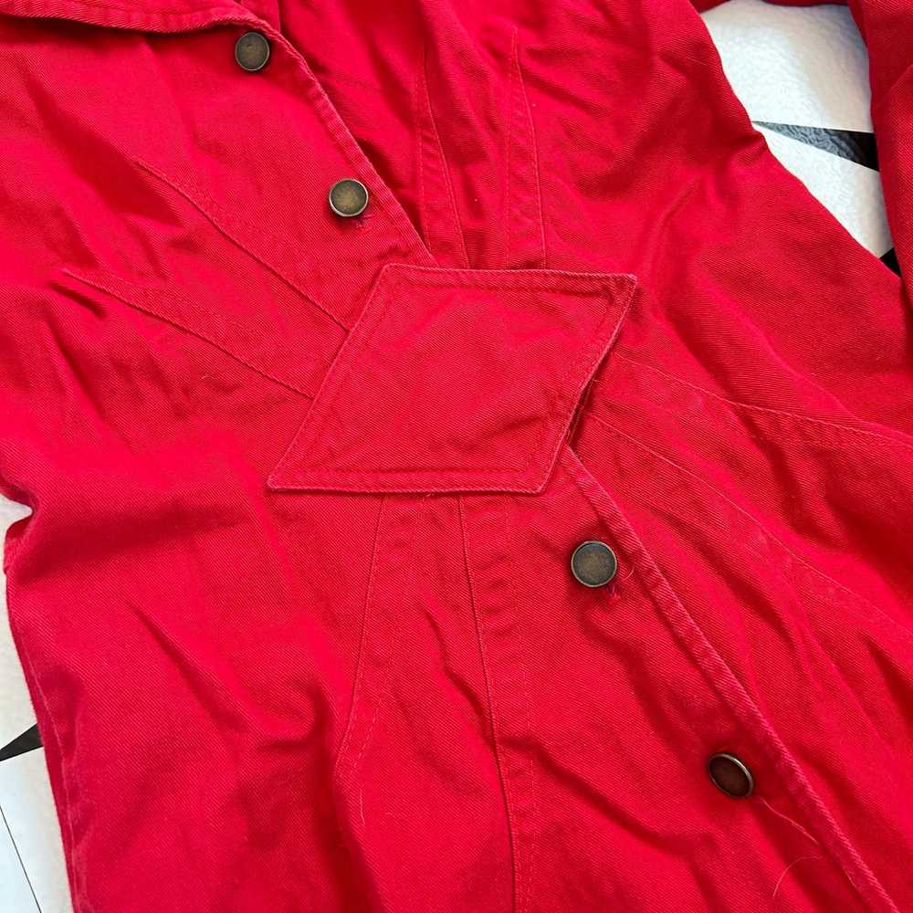 Vintage All That Jazz Red Midi Dress Medium Weste… - image 6