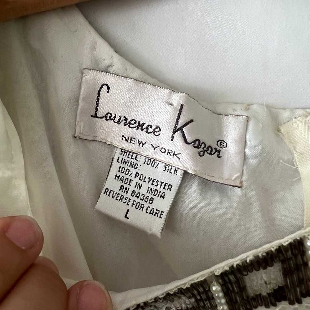 Vintage 90’s Laurence Kazar 100% Silk Beaded Gats… - image 7