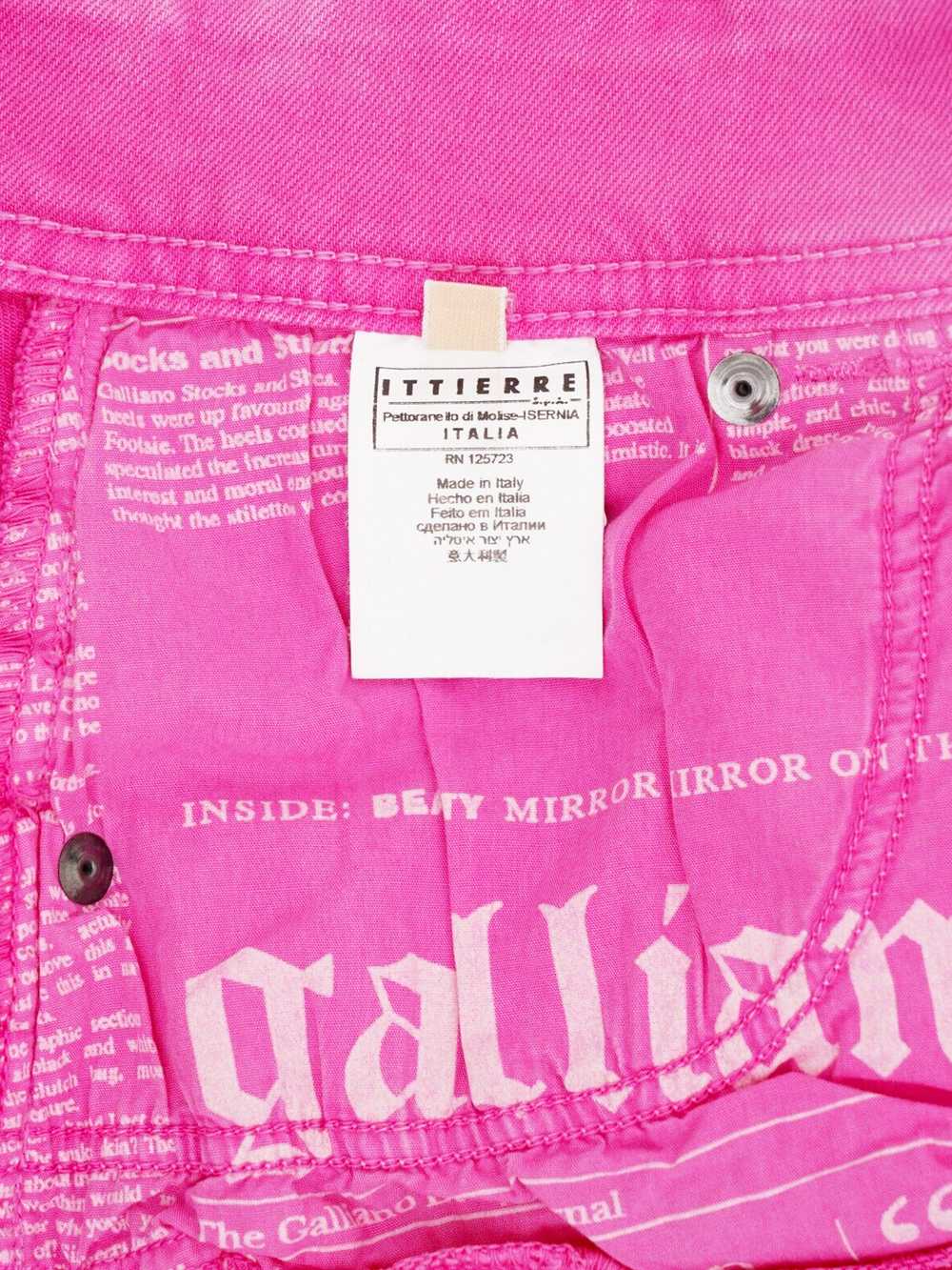 John Galliano 2000s Washed Pink Denim Mini Skirt - image 3