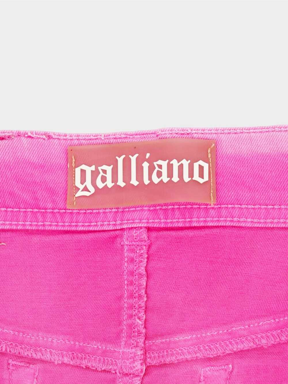 John Galliano 2000s Washed Pink Denim Mini Skirt - image 4