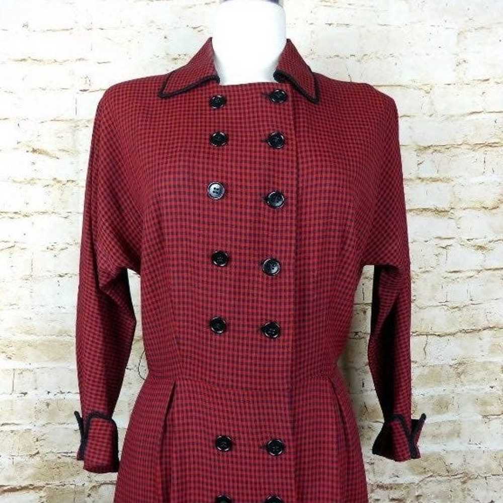 Henry Rosenfeld Vintage 50s Dress Red 29 Waist Co… - image 2