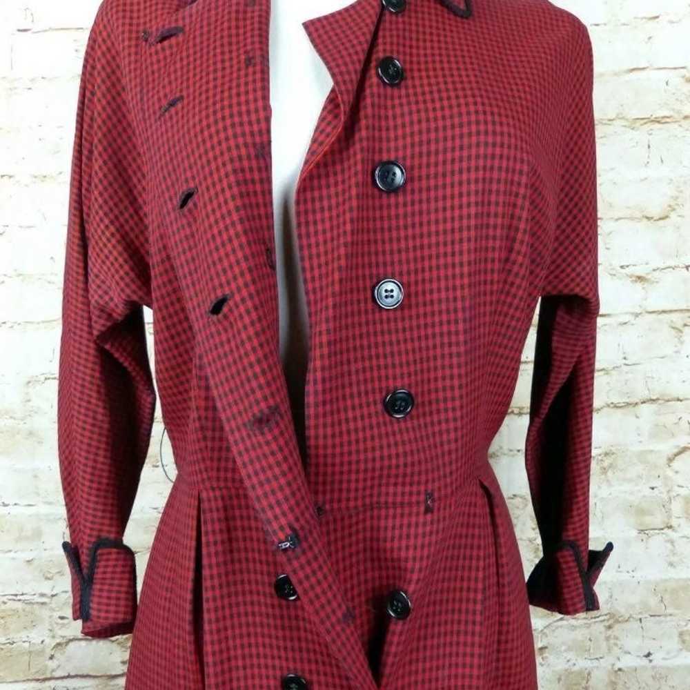 Henry Rosenfeld Vintage 50s Dress Red 29 Waist Co… - image 8