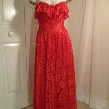 Steppin Out vintage strapless lace dress - image 1