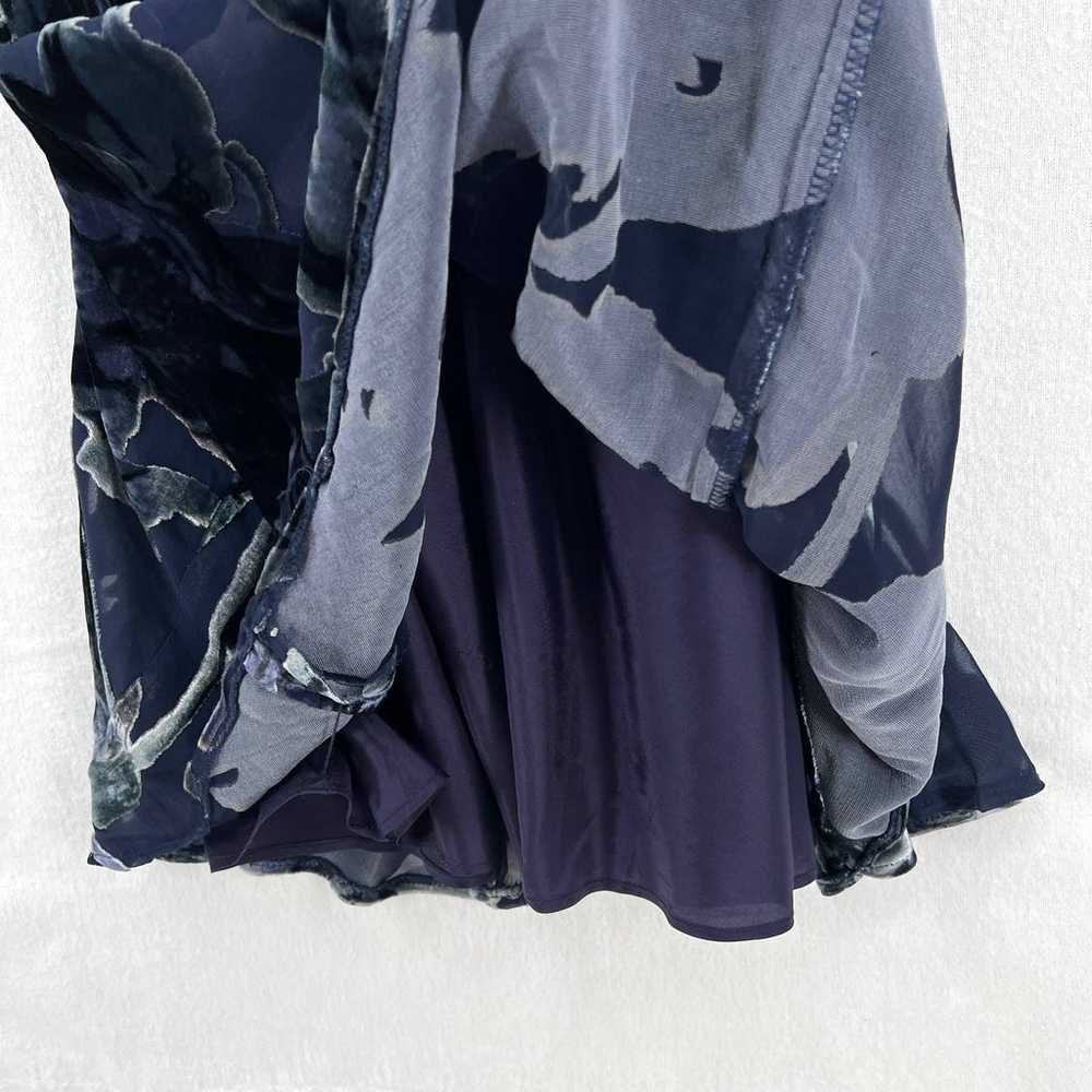 VINTAGE RIMINI Maxi Dress Womens 4 Blue Silk Velv… - image 10