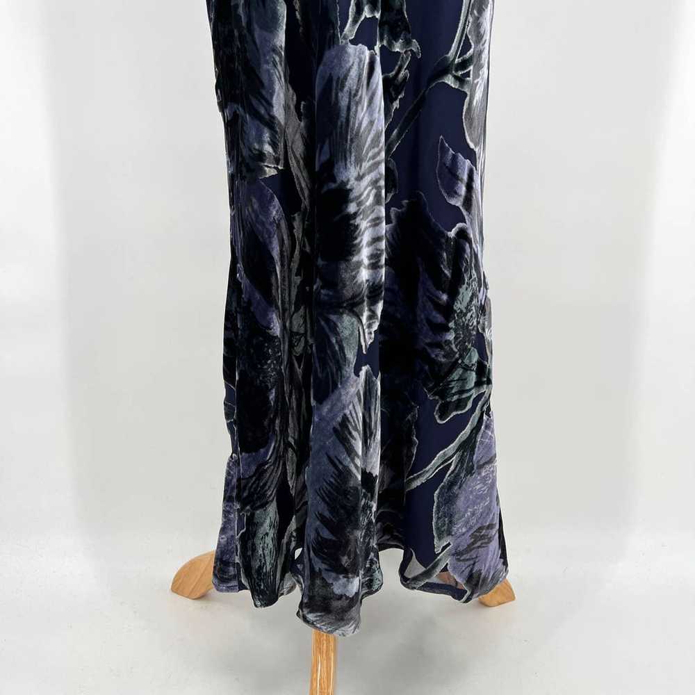 VINTAGE RIMINI Maxi Dress Womens 4 Blue Silk Velv… - image 3