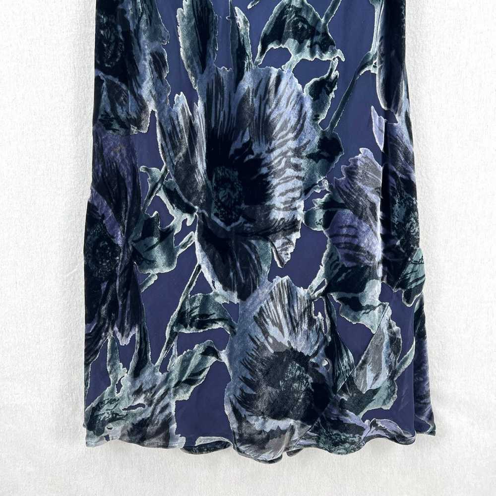 VINTAGE RIMINI Maxi Dress Womens 4 Blue Silk Velv… - image 8