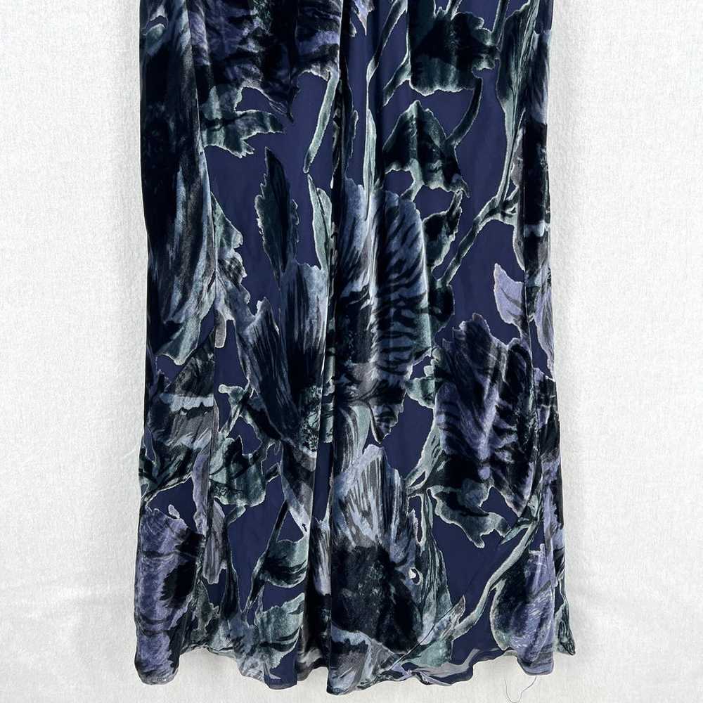VINTAGE RIMINI Maxi Dress Womens 4 Blue Silk Velv… - image 9