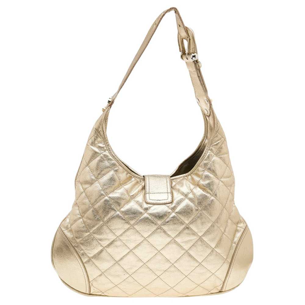 Burberry Burberry Metallic Gold Quilted Leather B… - image 4