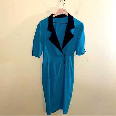 VNTG 70s collared button up dress M - image 1