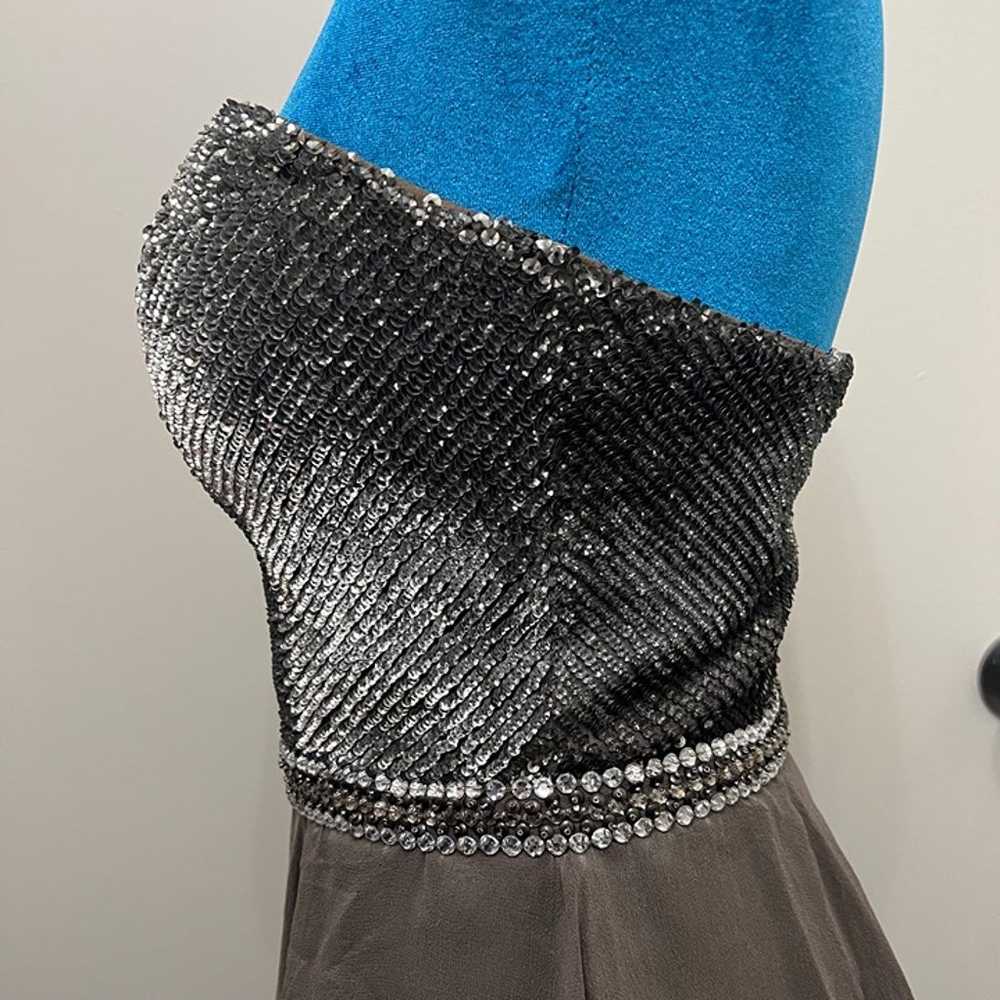 VTG SCALA Sequined Rhinestone 100% Silk Dress Str… - image 11