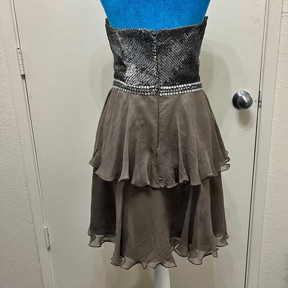 VTG SCALA Sequined Rhinestone 100% Silk Dress Str… - image 6