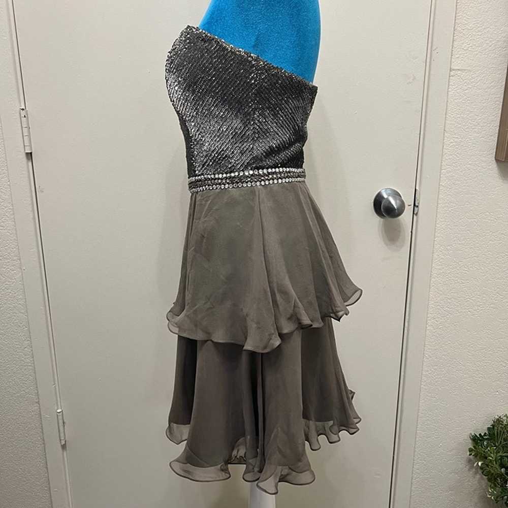 VTG SCALA Sequined Rhinestone 100% Silk Dress Str… - image 7