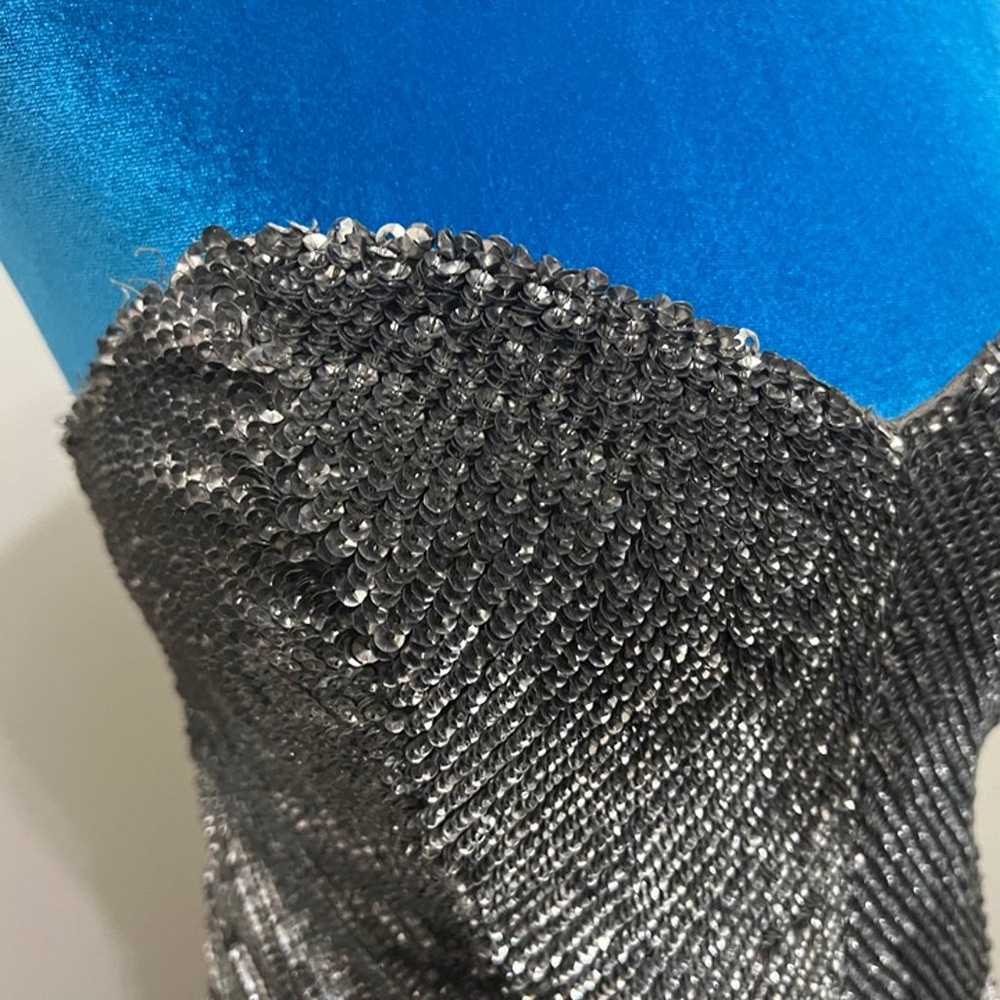 VTG SCALA Sequined Rhinestone 100% Silk Dress Str… - image 8