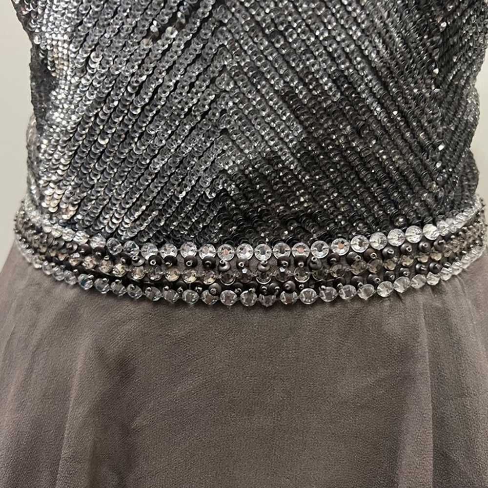 VTG SCALA Sequined Rhinestone 100% Silk Dress Str… - image 9