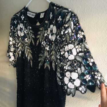 Vintage Night Vogue silk sequined dress