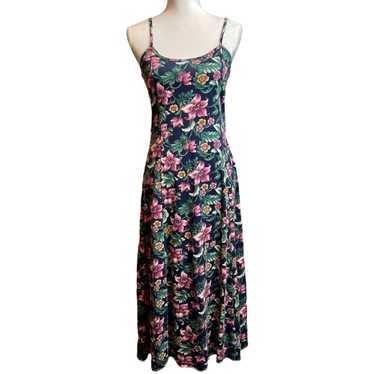 Vtg No Boundaries Summer Dress 90s Floral Tie Bac… - image 1