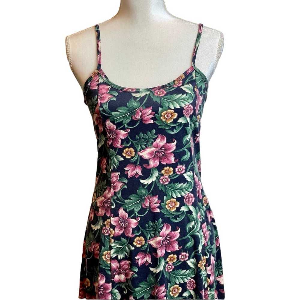Vtg No Boundaries Summer Dress 90s Floral Tie Bac… - image 2