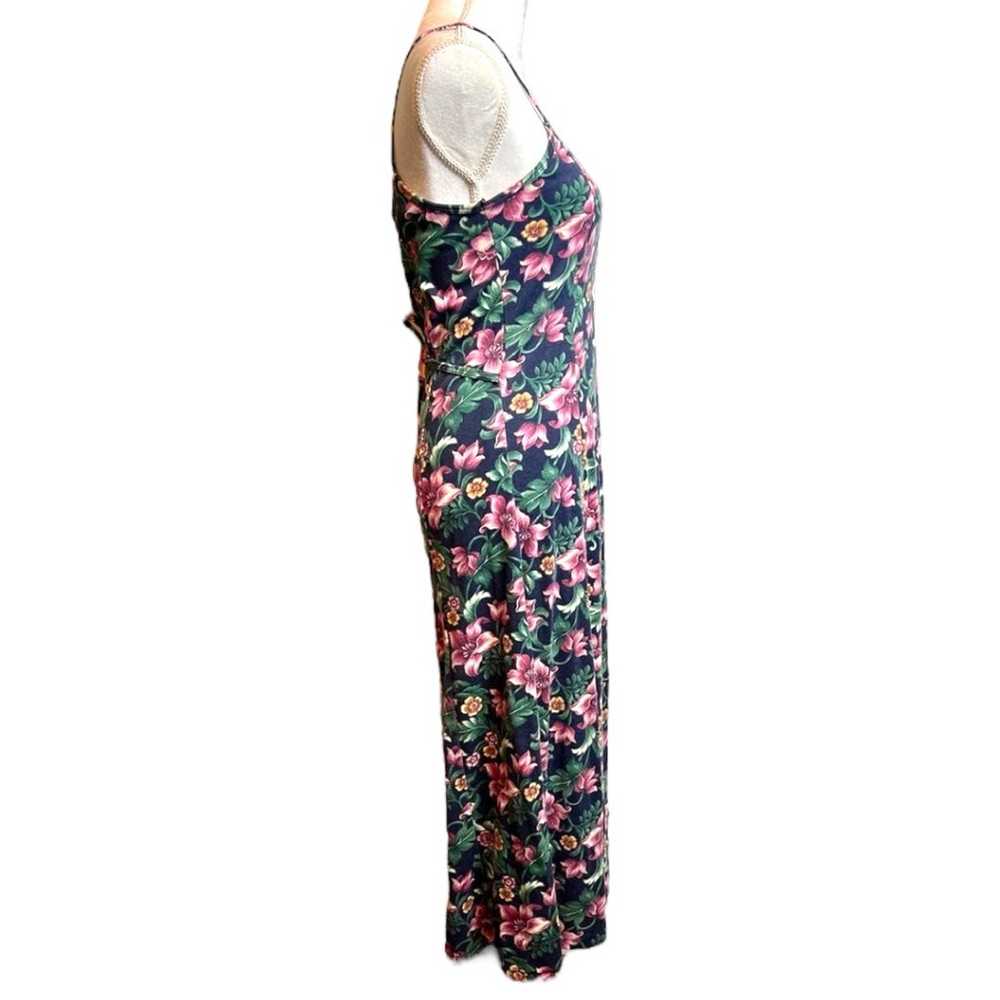 Vtg No Boundaries Summer Dress 90s Floral Tie Bac… - image 3