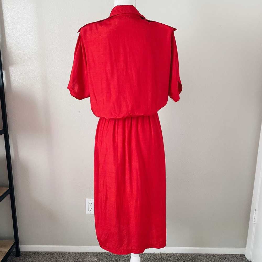 Vintage Red Button Up Dress - image 2