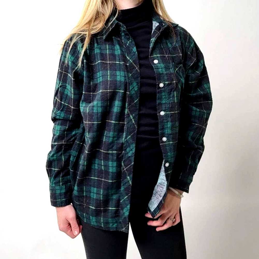 Haband Vintage 90s Haband Check Plaid Forest Gree… - image 1