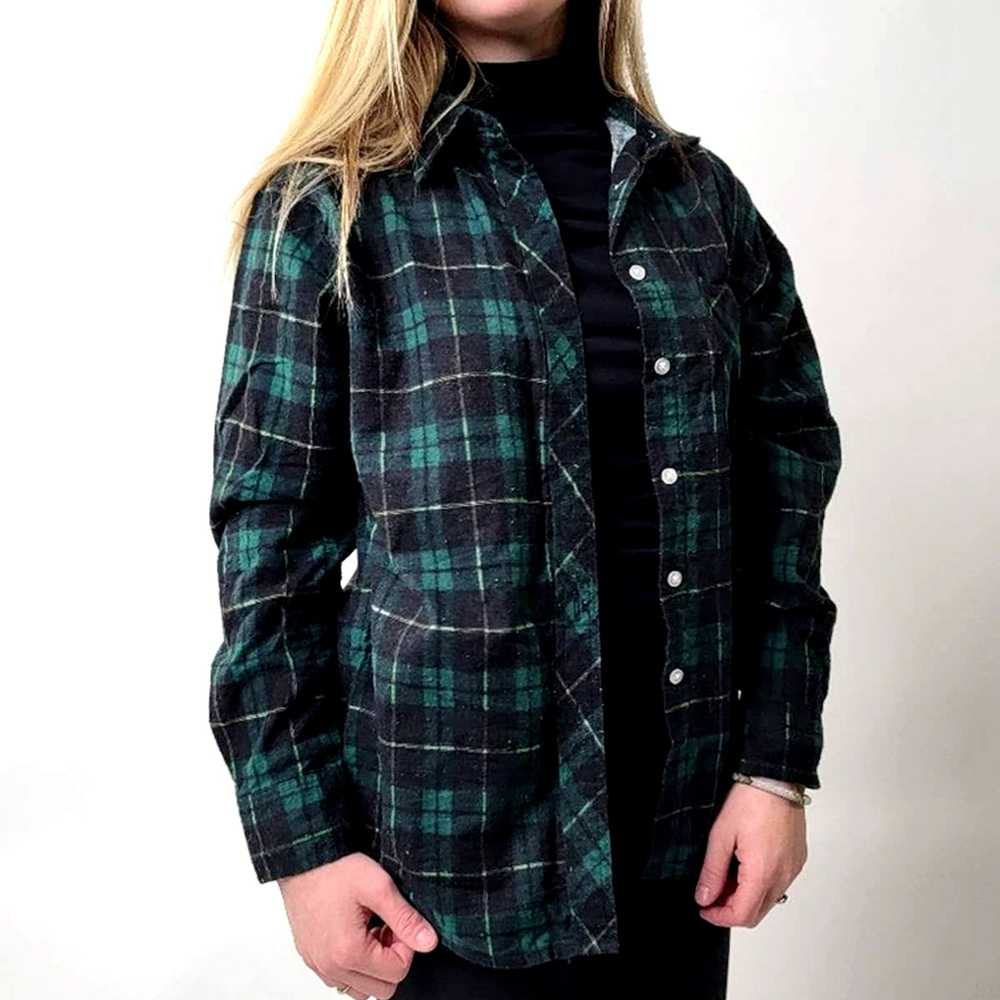 Haband Vintage 90s Haband Check Plaid Forest Gree… - image 2