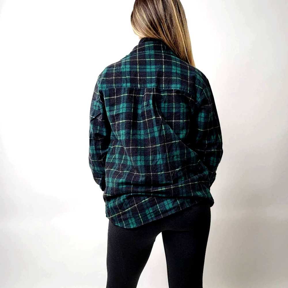 Haband Vintage 90s Haband Check Plaid Forest Gree… - image 3