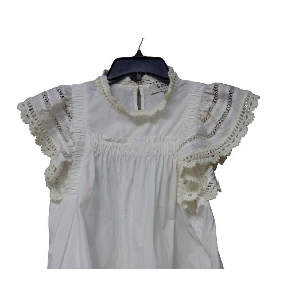 Streetwear Sea Rylee Crochet Trim Top, White, XXS - image 11