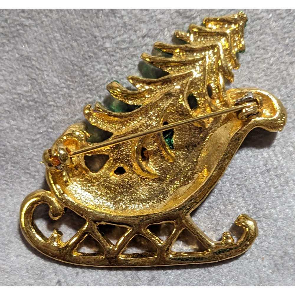 Other Vintage Christmas Sleigh Brooch - image 2