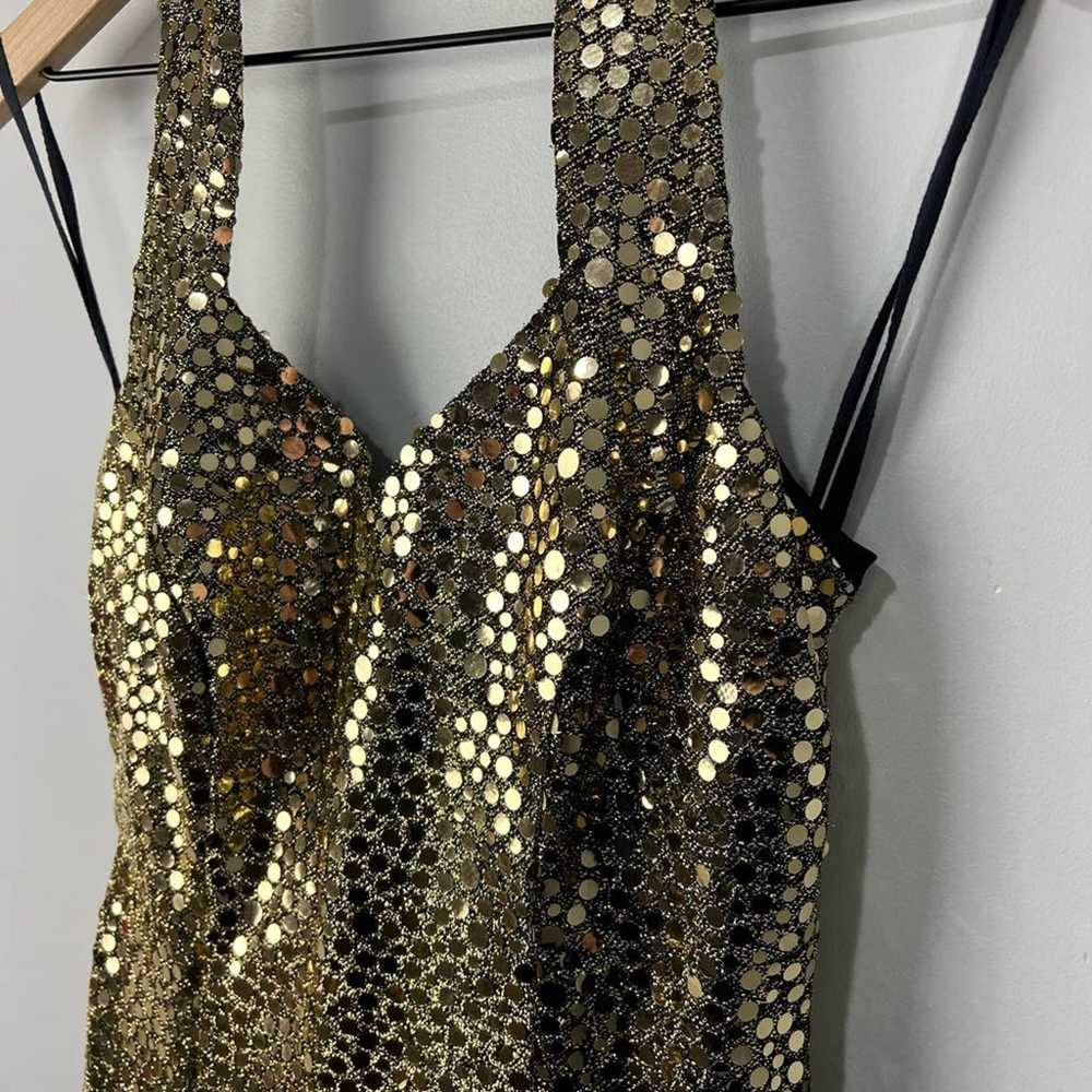 Vintage Gold Sequin Flirtations By Alfred Angelo … - image 2