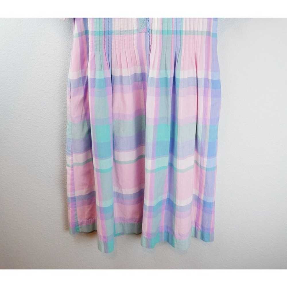 Vintage 1980's cotton plaid dress/80s Mattisport … - image 6