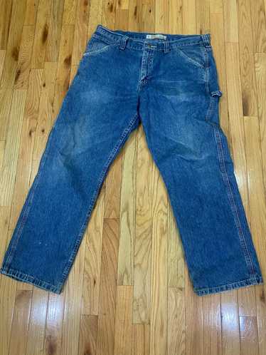 Lee 90s VTG LEE DUNGAREES Carpenter JEANS Denim Loose DISTRESSED Straight  38x30