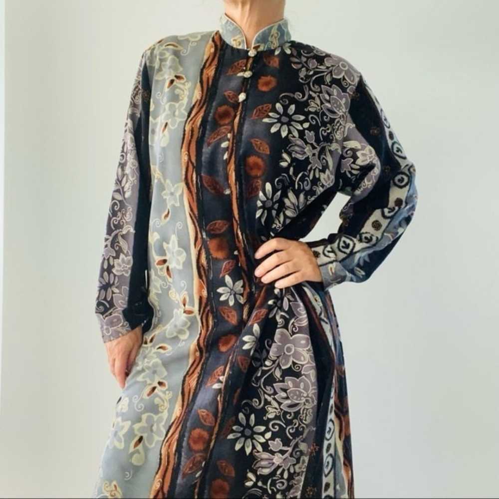 Ruth Norman Neiman Marcus Kaftan Dress Maxi Zip F… - image 1