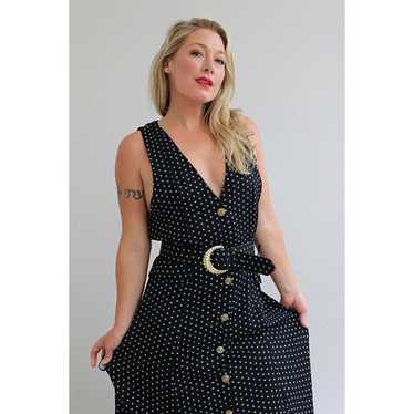 1980's Abstract Dot Day Dress // Women's Size Smal