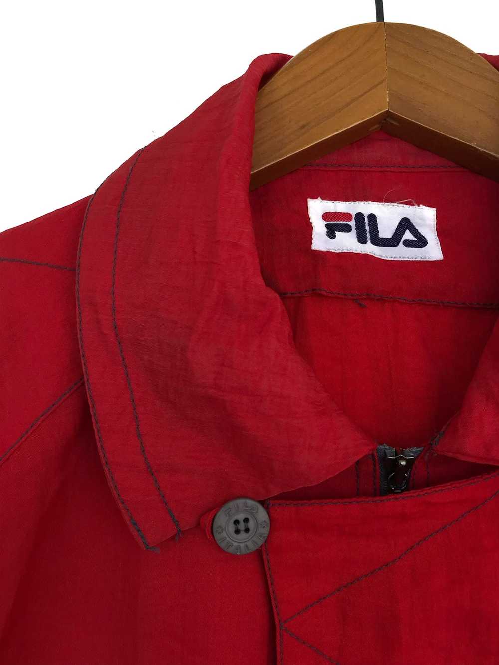 Fila ✔️Rare‼️ Fila Sweater Embroided Big Logo Ext… - image 5