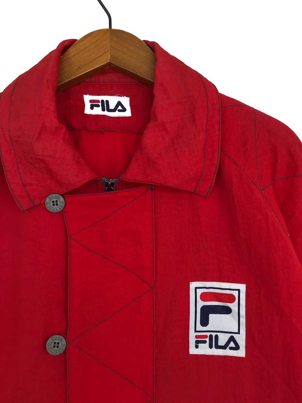 Fila ✔️Rare‼️ Fila Sweater Embroided Big Logo Ext… - image 6