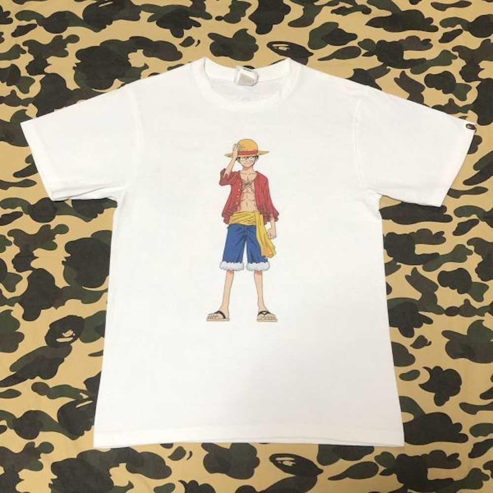 Bape × One Piece Bape One Piece Luffy T-Shirt Whi… - image 1