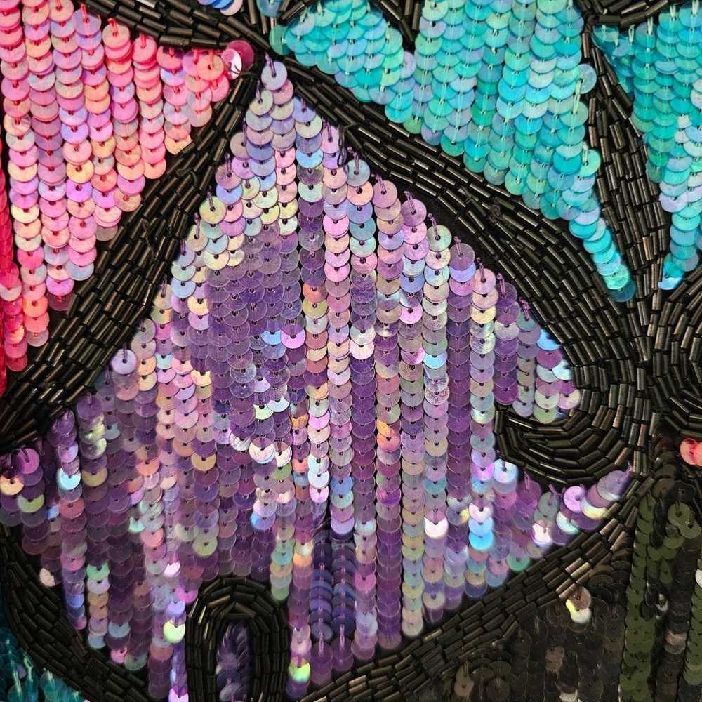 1980S Pink, Purple Blue Sequined Silk Cocktail - image 5